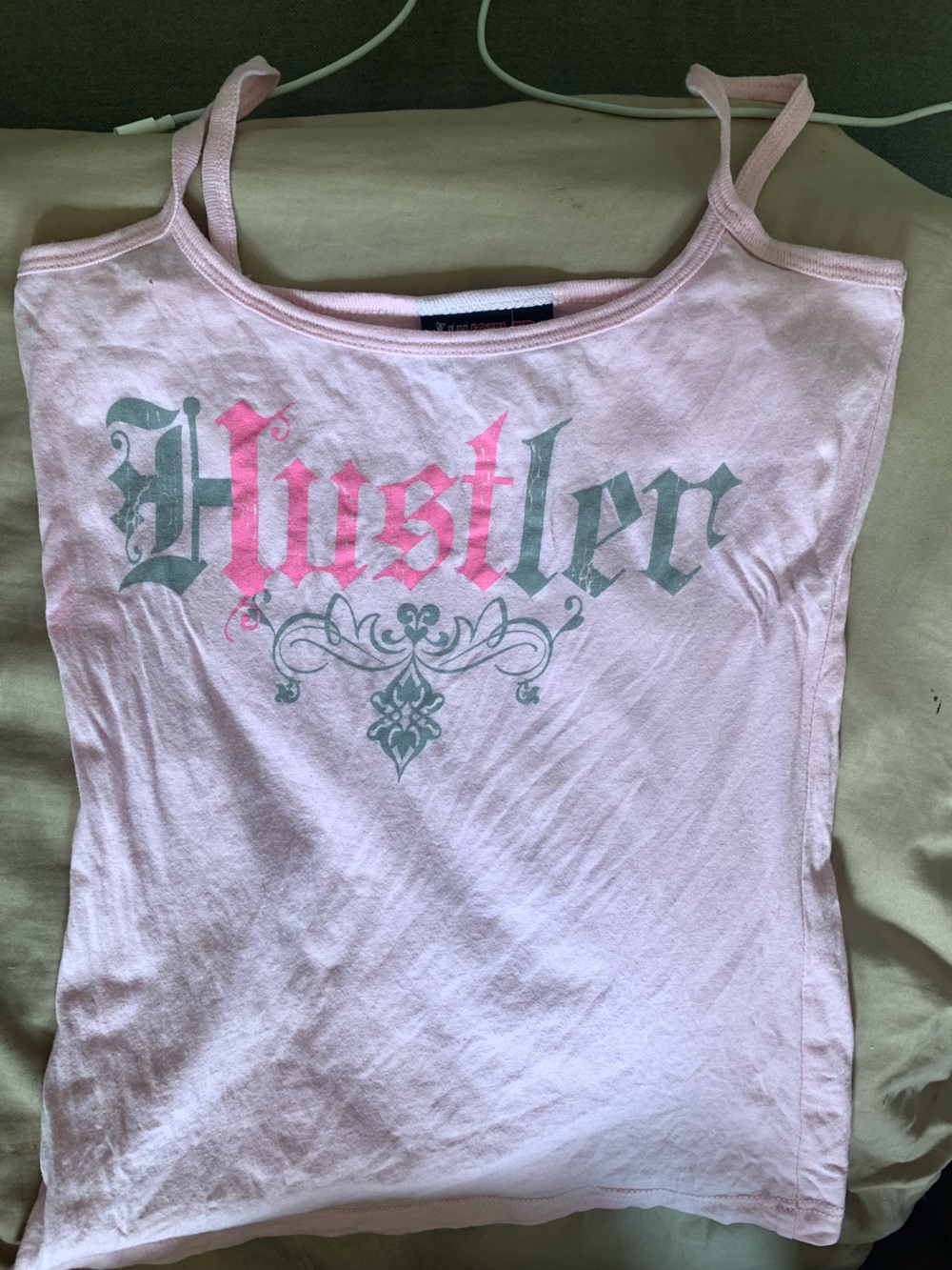 Hustler Hollywood Pink Graphic Tank with Script Logo